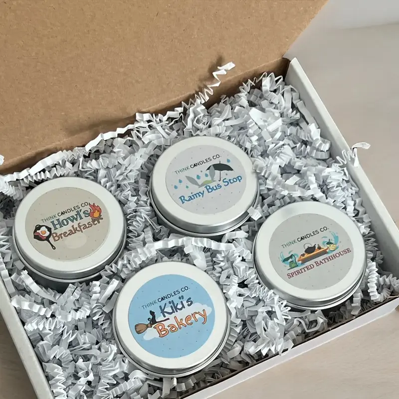 Japanese Anime Films Sample Pack Bundle | Howl's Breakfast, Kiki's Bakery, Rainy Bus Stop & Spirited Bath House 2 oz Sample T...