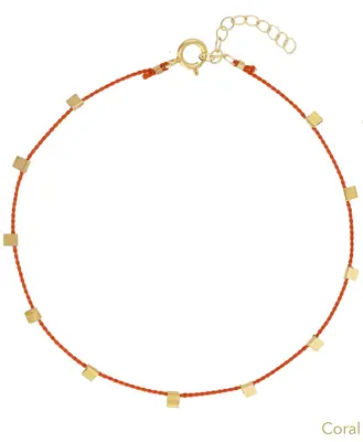 Hilo Anklet | Metal Color: Gold | Color: Coral