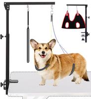 SMONTER Dog Grooming Arm with Clamp, Heavy Duty Pet Grooming Table Arm with Grooming Hammock, Loop Noose & Two No-Sit Haunch ...