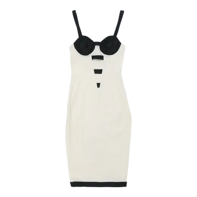 Versace Bodycon Dress - XS White Cotton Blend | Size: x-small