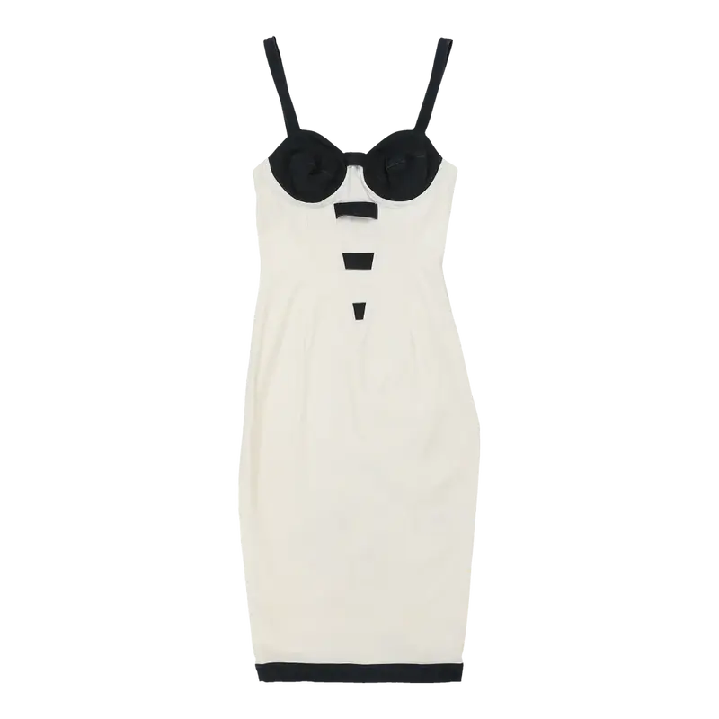 Versace Bodycon Dress - XS White Cotton Blend | Size: x-small