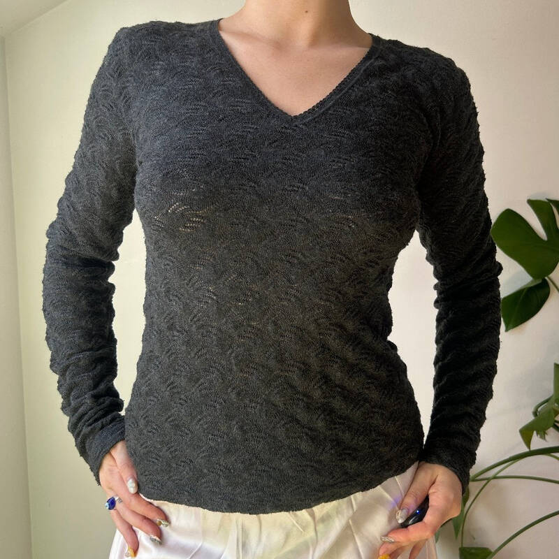 Dolce & Gabbana V-neck Jumper - Medium Grey Wool Blend