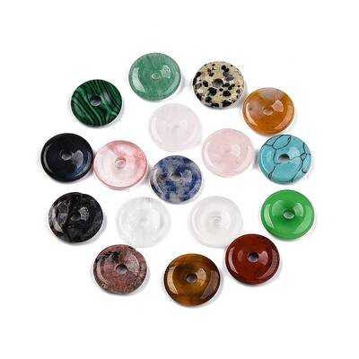 Natural & Synthetic Mixed Stone Donut Pendants