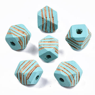 Painted Natural Wood Beads