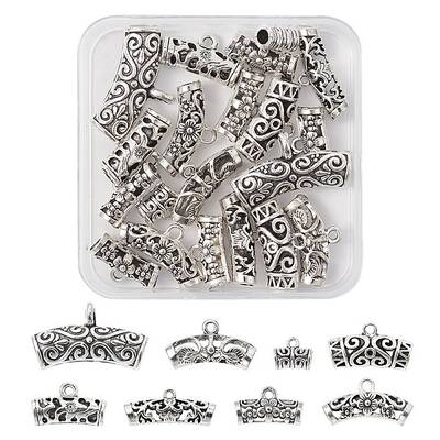 20Pcs 8 Style Tibetan Style Alloy Tube Bails