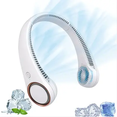 tiktok shop summersale Portable Neck Fan,4000 mAh Battery USB Operated Wearable, Rechargeable Turbo Bladeless Fan, 3 Speeds A...