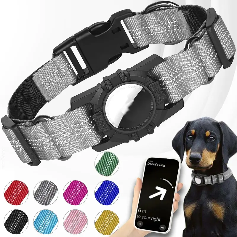 Cat Dog Collar, 1 Count Reflective Adjustable Pet Collar for Apple, Soft Nylon Dog Collar, Durable Dog Collar Accessories for...