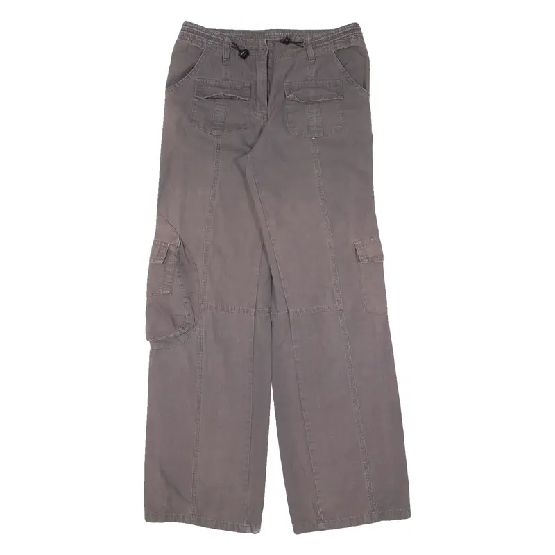 BRANDY MELVILLE Cargo Womens Trousers Grey Loose Straight W28 L30