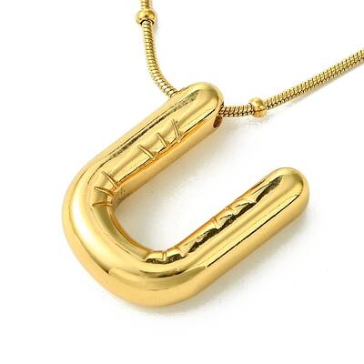 Ion Plating(IP) Initial Letter 304 Stainless Steel Pendant Necklaces