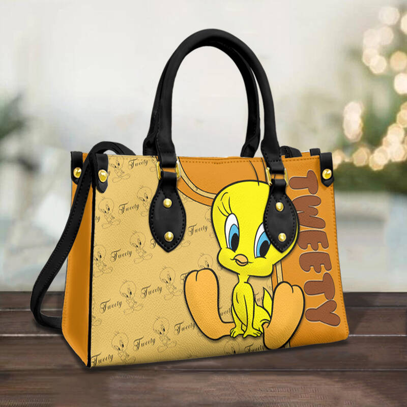 Tweety Bird Pattern Leather Handbag