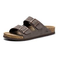 FITORY Men Casual Sandals, Sandals for Men,Cork Footbed with Two Adjustable Buckles,Flat Leather Slip-On Open Toe Spring Summ...