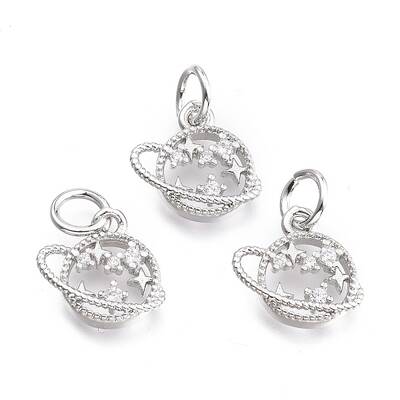 Brass Micro Pave Cubic Zirconia Pendants