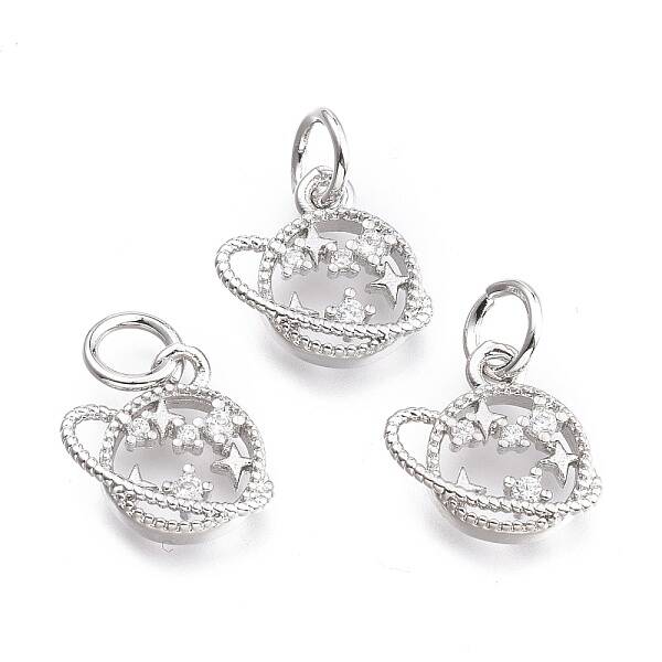 Brass Micro Pave Cubic Zirconia Pendants