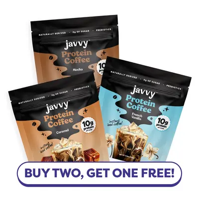 Buy 2, Get 1 Free - Caramel, French Vanilla, Mocha Protein Coffee