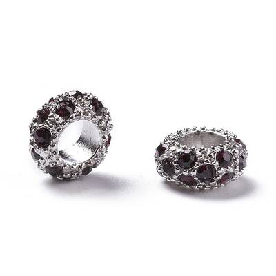 Alloy Rhinestone European Beads