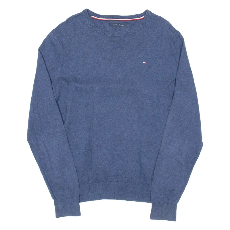 TOMMY HILFIGER Mens Jumper Blue Tight Knit M