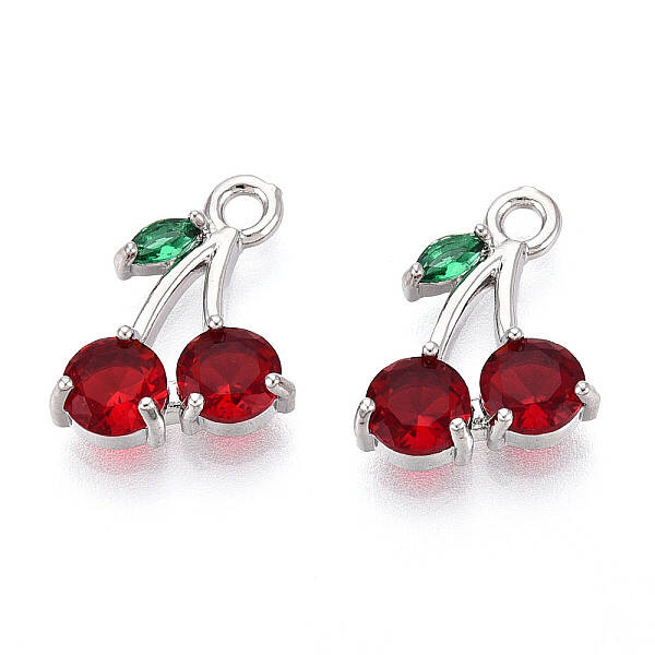 Brass Micro Pave Cubic Zirconia Pendants