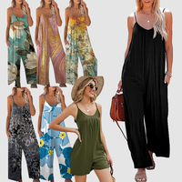 EVELLYHOOTD Plus Size Women Fashion Wide Leg Suspender Jumpsuit with Pockets Curvy Overalls 【Super Stretchy】【Plus Size ...