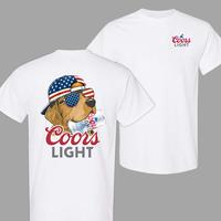 Coors Lightt Hunting Golden Dog Shirt, Coors Light 4th Of July Shirt, Unisex Classic Cotton Tee With 2 Side Graphic Print in ...
