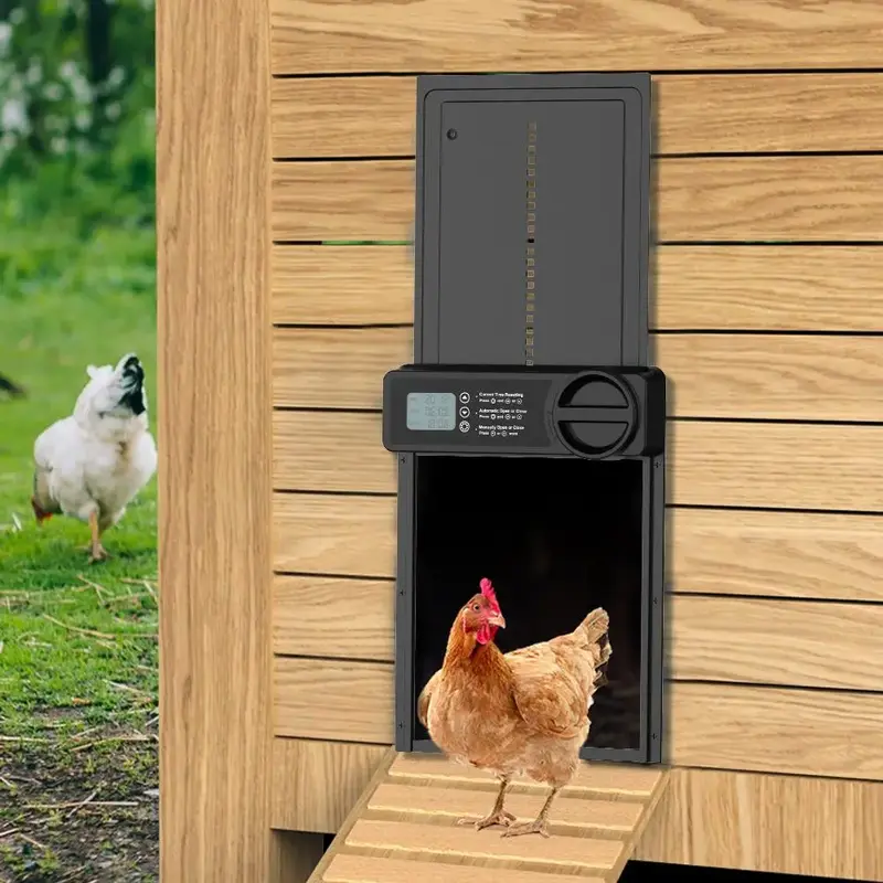 Automatic Chicken Coop Door Opener, Intelligent Electric Hen House Door Opener with Timer, Chicken Coop Accessories for Farm ...