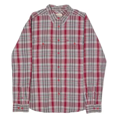 WRANGLER Mens Shirt Grey Plaid Long Sleeve L