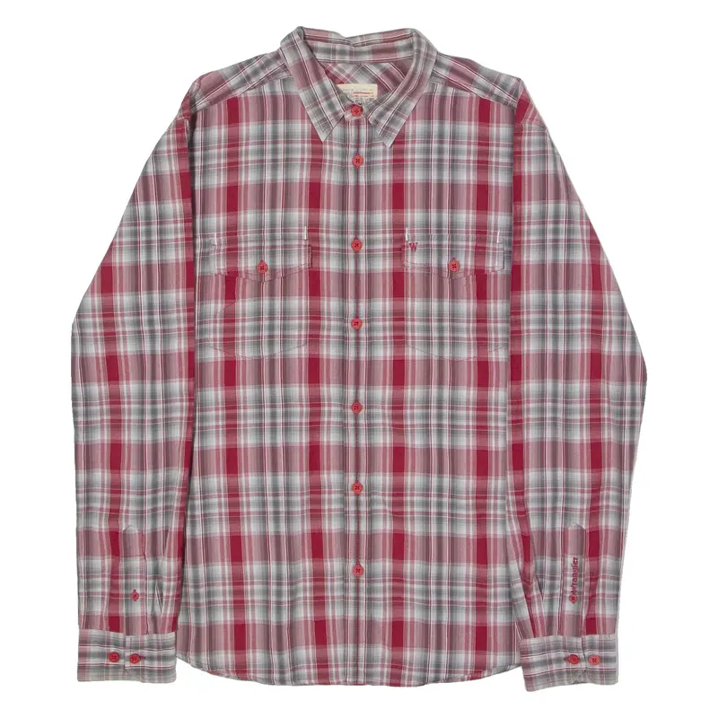 WRANGLER Mens Shirt Grey Plaid Long Sleeve L