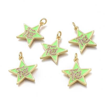 Brass Micro Pave Clear Cubic Zirconia Pendants