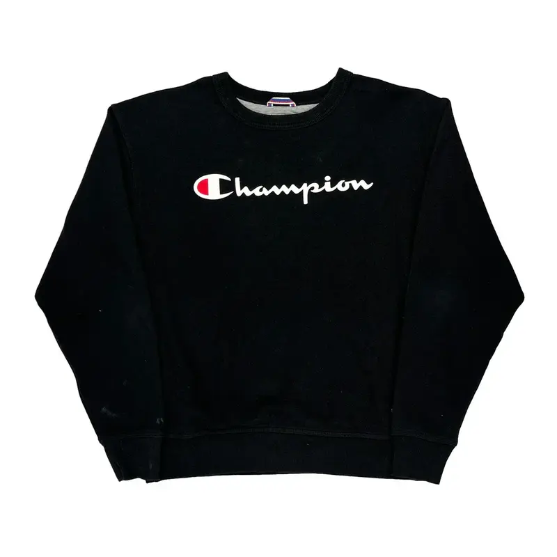 Champion Sweatshirt - Medium Black Cotton Blend