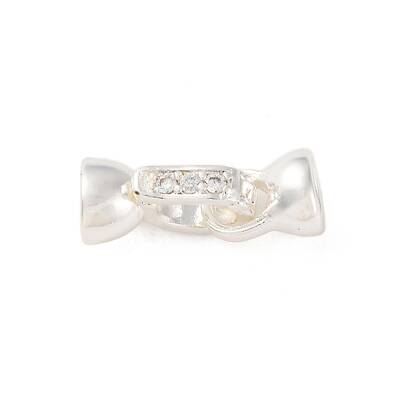 Brass Micro Pave Clear Cubic Zirconia Fold Over Clasps