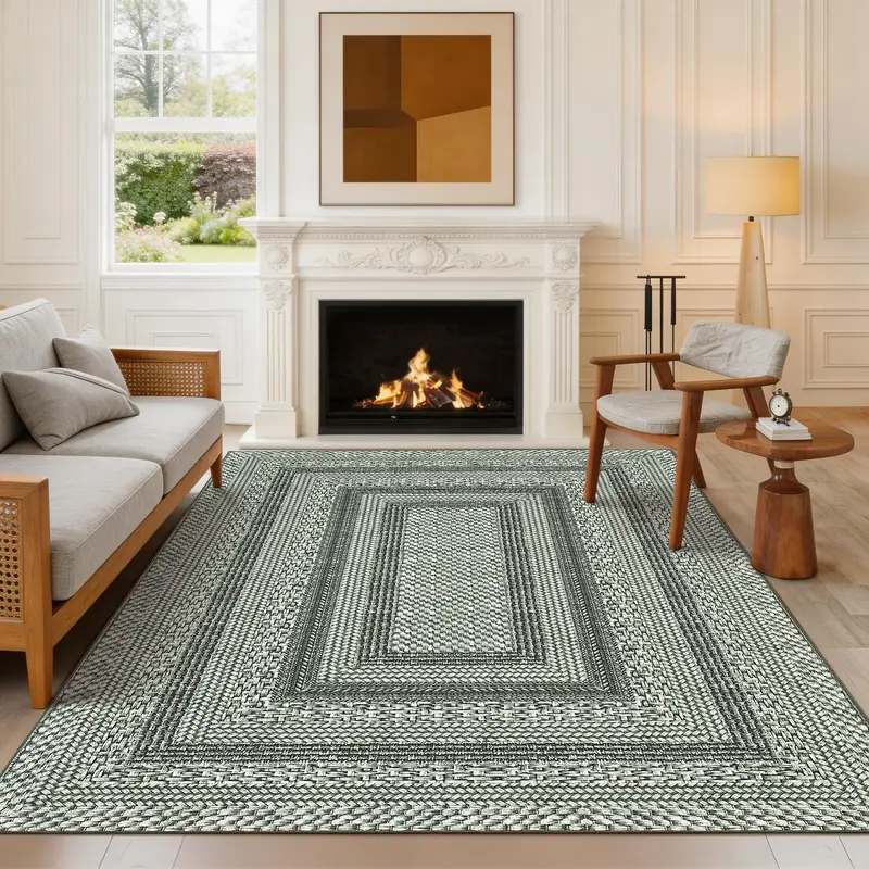 Garvee Washable Area Rugs 4x6 Geometric Living Room Rug Soft Non Slip Bordered Rugs for Bedroom Nursery Large Indoor Modern S...
