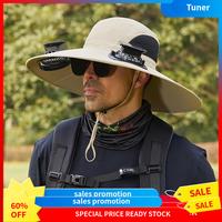 Solar Fan Hat for Outdoors – Wide Brim Sun Hat with Dual Fans, Solar & USB Power | UV Protection Fishing Hat, Summer Hiking...
