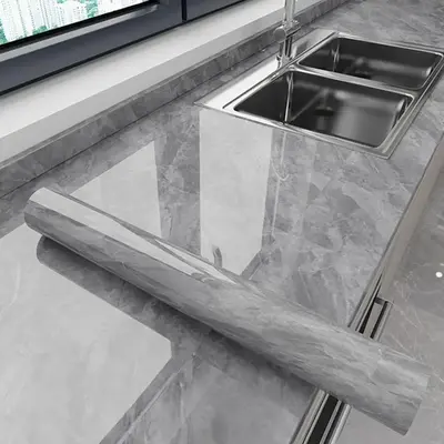 Marble Aesthetics Self-adhesive Wall Stickers, Waterproof and Oil-proof Thicken Removable Marble Film Wallpaper, Easy Peel & ...