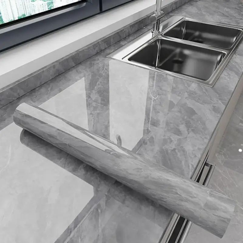 Marble Aesthetics Self-adhesive Wall Stickers, Waterproof and Oil-proof Thicken Removable Marble Film Wallpaper, Easy Peel & ...