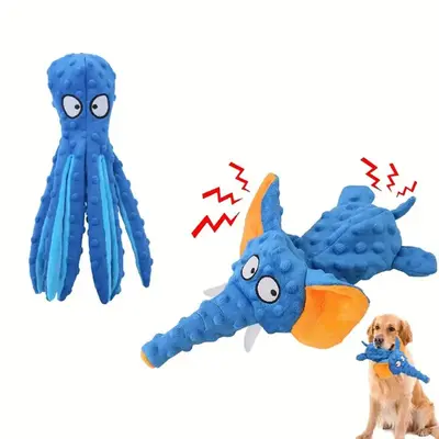 Octopus Shaped Pet Squeaky Toy, Pet Interactive Plush Toy, Pet Chew Toy, Dog & Cat Accessories, Fun Toy for Small Medium Dogs