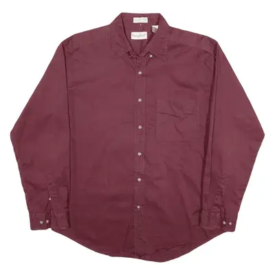 SEDGEFIELD Plain Shirt Red Long Sleeve Mens L