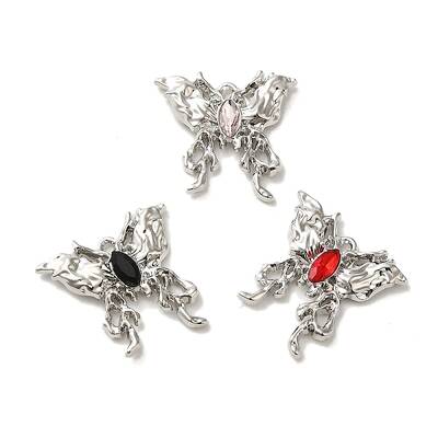 Spray Painted Alloy Micro Pave Cubic Zirconia Pendants