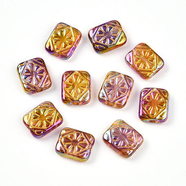 UV Plating Iridescent Opaque Acrylic Beads