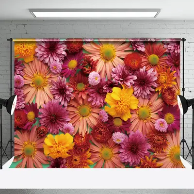 Bright Red Pink Floral Fine Art Backdrop For Photo - Aperturee