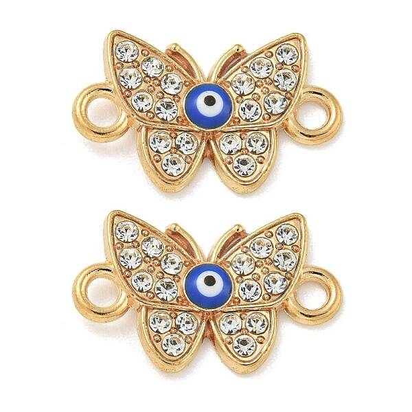 Alloy Blue Enamel Connector Charms