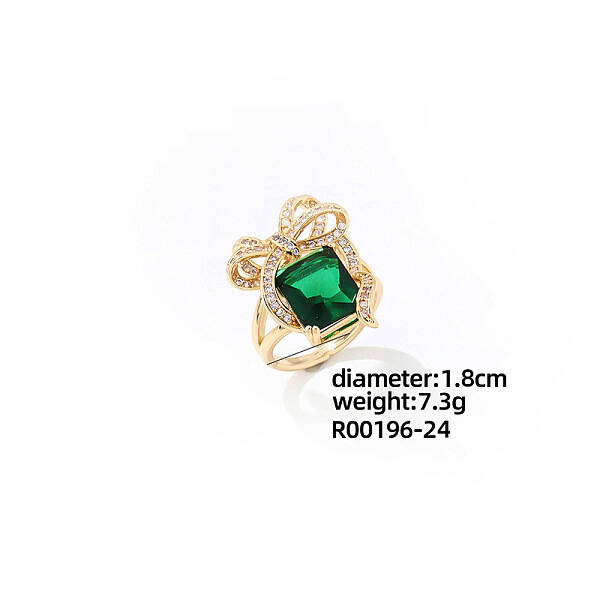 Elegant Brass Bowknot Finger Rings for Women