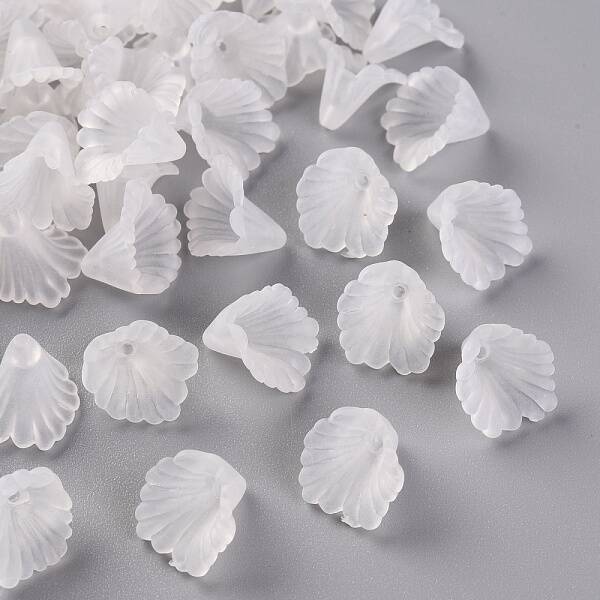 Frosted Acrylic Bead Caps