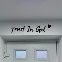 Wooden Wall Art, Trust in God Letter Pattern Hanging Decor, Artistic Inspirational Decor for Home, Prayer Room & Farmhouse De...