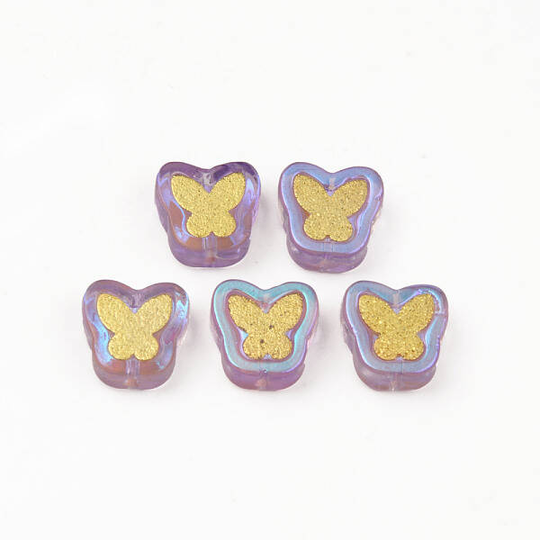 Electroplate Transparent Handmade Lampwork Beads