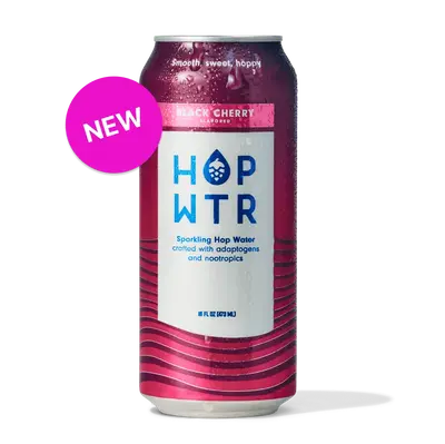 HOP WTR - Black Cherry Flavor - Sparkling Hop Water - 16 oz Cans Beverage