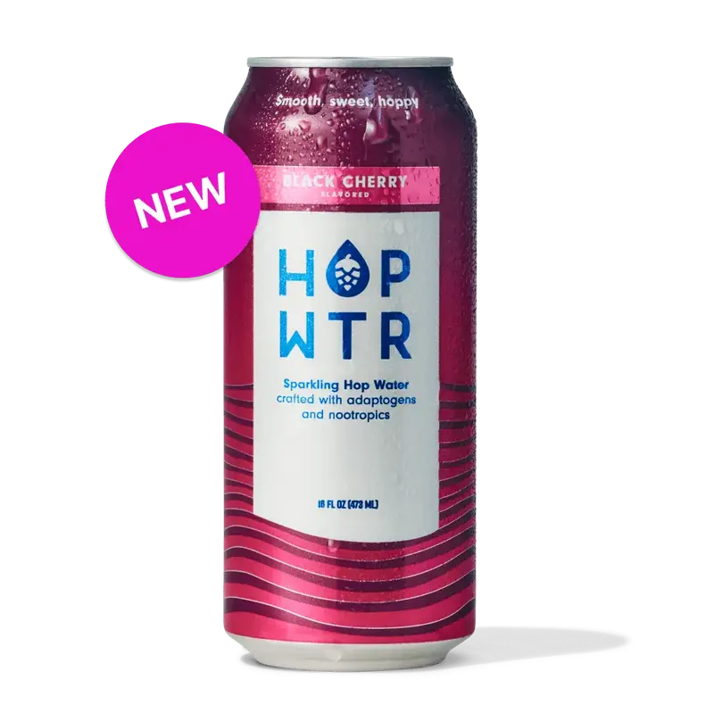 HOP WTR - Black Cherry Flavor - Sparkling Hop Water - 16 oz Cans Beverage