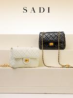 Classic New Style Ladies' Rhombic Grid All-match and Stylish Small Golden Ball Chain Bag