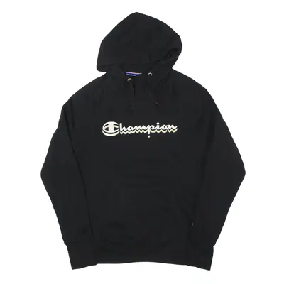 CHAMPION Hoodie Black Pullover Mens S