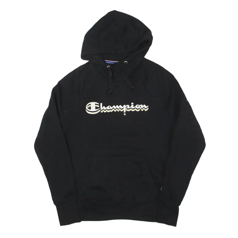 CHAMPION Hoodie Black Pullover Mens S