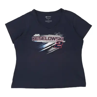 Keselowski Fanatics V-neck T-Shirt - 2XL Navy Cotton