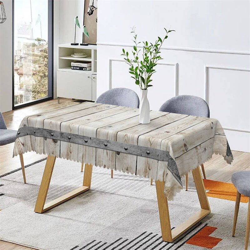 Retro Plank Pattern Texture Rectangle Tablecloth - Aperturee